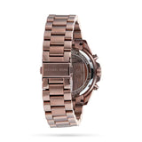 Michael Kors Bradshaw Chronograph Brown Dial Brown Steel Strap Watch For Women - MK6247