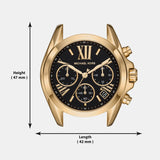 Buy Shop Michael Kors Bradshaw Chronograph Black Dial Gold Steel Strap Watch For Women - MK6959 USA Online