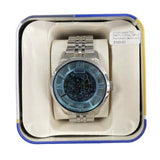 Buy Shop Fossil Townsman Automatic Skeleton Blue Dial Silver Steel Strap Watch for Men - ME3073 USA Online