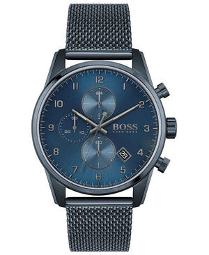 Buy Shop Hugo Boss Skymaster Chronograph Blue Dial Blue Mesh Bracelet Watch for Men - 1513836 USA Online