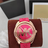 Buy Shop Michael Kors Janelle Three Hand Red Dial Red Rubber Strap Watch For Women - MK7142 USA Online