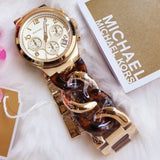 Buy Shop Michael Kors Runway Gold Dial Two Tone Steel Strap Watch for Women - MK4222 USA Online