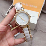Buy Shop Michael Kors Parker Mother of Pearl Dial Two Tone Steel Strap Watch for Women - MK6400 USA Online