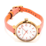 Marc Jacobs Sally White Dial Peach Leather Strap Watch for Women - MBM1355