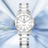 Buy Shop Tag Heuer Aquaracer Quartz White Dial Two Tone Steel Strap Watch Women - WAY131B.BA0914 USA Online