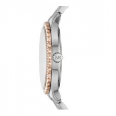 Buy Shop Michael Kors Layton Three Hand Mother of Pearl White Dial Two Tone Steel Strap Watch For Women - MK6849 USA Online