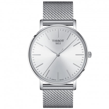 Buy Shop Tissot Everytime Gent Silver Dial Silver Mesh Bracelet Watch for Men - T143.410.11.011.00 USA Online