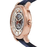 Buy Shop Emporio Armani Meccanico Silver Dial Blue Leather Strap Watch For Men - AR60009 USA Online