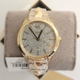 Buy Shop Michael Kors Runway Mercer Crystals Silver Dial Gold Steel Strap Watch For Women - MK6715 USA Online