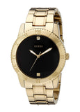 Buy Shop Guess Classic Diamonds Black Dial Gold Steel Strap Watch for Men - W0416G2 USA Online