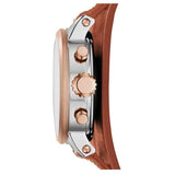 Buy Shop Fossil Boyfriend Chronograph White Dial Brown Leather Strap Watch for Women - ES3837 USA Online