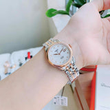 Buy Shop Tissot Le Locle Automatic Diamonds Mother of Pearl White Dial Two Tone Steel Strap Watch For Women - T006.207.22.116.00 USA Online