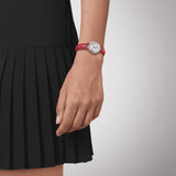 Buy Shop Tissot Bellissima Small Lady Diamonds Mother of Pearl Dial Red Leather Strap Watch For Women - T126.010.66.113.00 USA Online