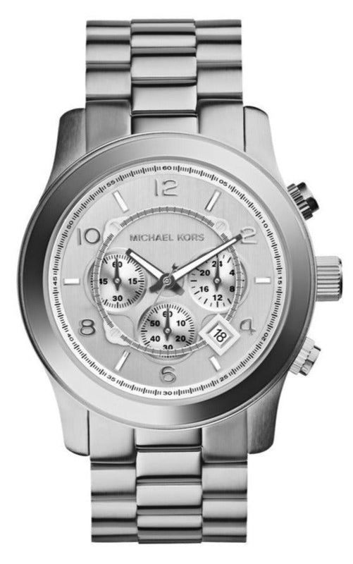 Buy Shop Michael Kors Runway Silver Dial Silver Steel Strap Watch for Men- MK8086 USA Online