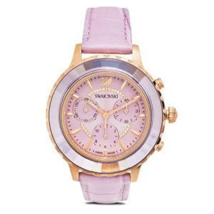 Buy Shop Swarovski Octea Lux Chrono Purple Dial Purple Leather Strap Watch for Women - 5632263 USA Online