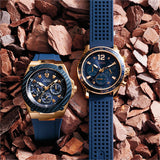 Buy Shop Guess Fleet Blue Dial Blue Rubber Strap Watch for Men - W0971G3 USA Online