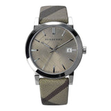 Buy Shop Burberry The City Nova Beige Dial Grey Leather Strap Watch for Women - BU9023 USA Online
