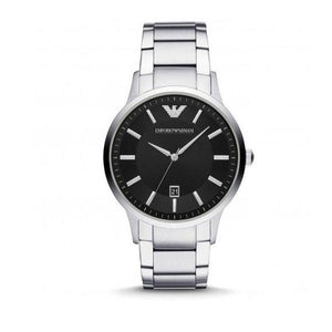 Buy Shop Emporio Armani Renato Quartz Black Dial Silver Steel Strap Watch For Men - AR11181 USA Online