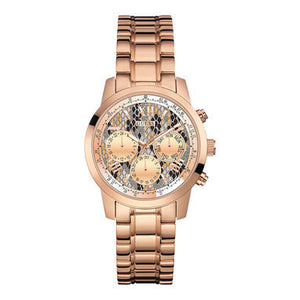 Buy Shop Guess Mini Sunrise Quartz Rose Gold Dial Rose Gold Steel Strap Watch For Women - W0448L9 USA Online