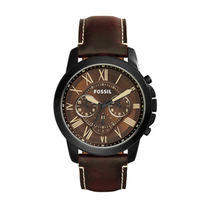 Buy Shop Fossil Grant Chronograph Brown Dial Brown Leather Strap Watch for Men - FS5088 USA Online