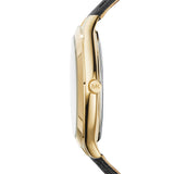 Buy Shop Michael Kors Slim Runway Quartz Gold Dial Black Leather Strap Watch For Women - MK2392 USA Online