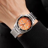 Buy Shop Seiko 5 Sports Automatic Orange Dial Silver Steel Strap Watch For Men - SRPD59K1 USA Online