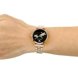 Buy Shop Emporio Armani Gianni T Bar Black Dial Rose Gold Steel Strap Watch For Women - AR11206 USA Online