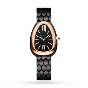 Buy Shop Bvlgari Serpenti Seduttori Black Dial Black Steel Strap Watch for Women - SERPENTI103704 USA Online