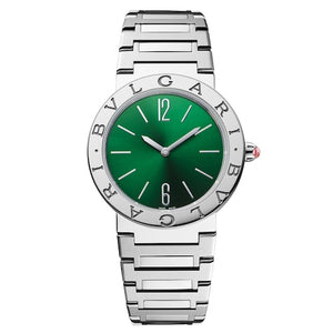 Buy Shop Bvlgari Bvlgari Bvlgari Lady Green Dial Silver Steel Strap Watch for Women - BVLGARI103693 USA Online