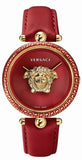 Buy Shop Versace Palazzo Empire Red Dial Red Leather Strap Watch for Women - VCO120017 USA Online