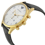 Buy Shop Emporio Armani Classic Chronograph White Dial Black Leather Strap Watch For Men - AR1892 USA Online