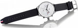 Buy Shop Tommy Hilfiger Lexor Silver Dial Black Leather Strap Watch For Men - 1791489 USA Online
