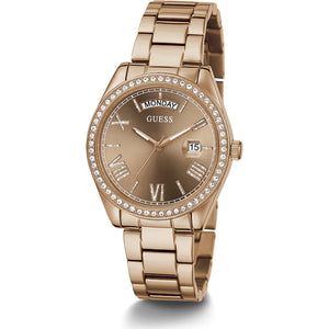 Buy Shop Guess Luna Diamonds Rose Gold Dial Rose Gold Steel Strap Watch for Women - GW0307L3 USA Online