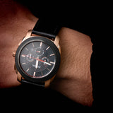 Buy Shop Fossil Machine Chronograph Black Dial Black Leather Strap Watch for Men - FS5120 USA Online