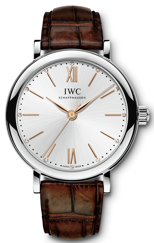 Buy Shop IWC Portofino Automatic Silver Dial Brown Leather Strap Watch for Women - IW357403 USA Online