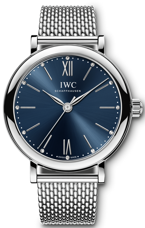 Buy Shop IWC Portofino Automatic Blue Dial Silver Mesh Bracelet Watch for Women - IW357404 USA Online