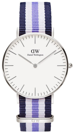 Buy Shop Daniel Wellington Classic Trinity White Dial Three Tone Nylon Strap Watch For Women - 0609DW USA Online