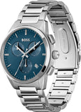 Buy Shop Hugo Boss Dapper Chronograph Blue Dial Silver Steel Strap Watch For Men - 1513927 USA Online