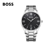 Buy Shop Hugo Boss Governer Black Dial Silver Steel Strap Watch for Men - 1513488 USA Online