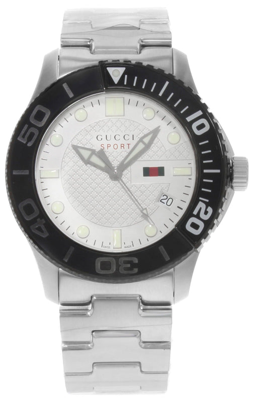 Buy Shop Gucci G Timeless Sport White Dial Silver Steel Strap Watch For Men - YA126250 USA Online