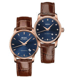 Mido Baroncelli III Automatic Blue Dial Brown Leather Strap Watch For Men - M8600.3.15.8