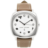 Buy Shop Marc Jacobs Mandy Silver Dial Brown Leather Strap Watch for Women - MJ1563 USA Online