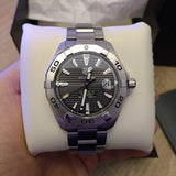 Tag Heuer Aquaracer Calibre 5 Grey Dial Silver Steel Strap Watch for Men - WBD2113.BA0928