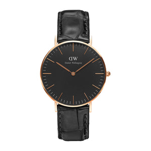 Buy Shop Daniel Wellington Classic Reading Black Dial Black Leather Strap Watch For Women - DW00100141 USA Online