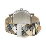 Buy Shop Burberry The City Chronograph White Dial Haymarket Leather Strap Watch For Men - BU9360 USA Online