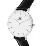 Buy Shop Daniel Wellington Classic Petite Sheffield White Dial Black Leather Strap Watch For Women - DW00100186 USA Online