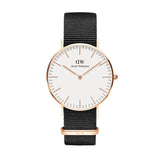 Buy Shop Daniel Wellington Classic Cornwall White Dial Black Nylon Strap Watch For Women - DW00100259 USA Online