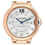 Buy Shop Cartier Ballon Bleu Diamonds White Dial Pink Leather Strap Watch for Women - WE902050 USA Online