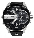 Buy Shop Diesel Mr Daddy Chronograph Black Dial Black Leather Strap Watch For Men - DZ7313 USA Online
