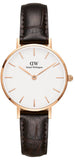 Buy Shop Daniel Wellington Classic Petite York White Dial Brown Leather Strap Watch For Women - DW00100232 USA Online